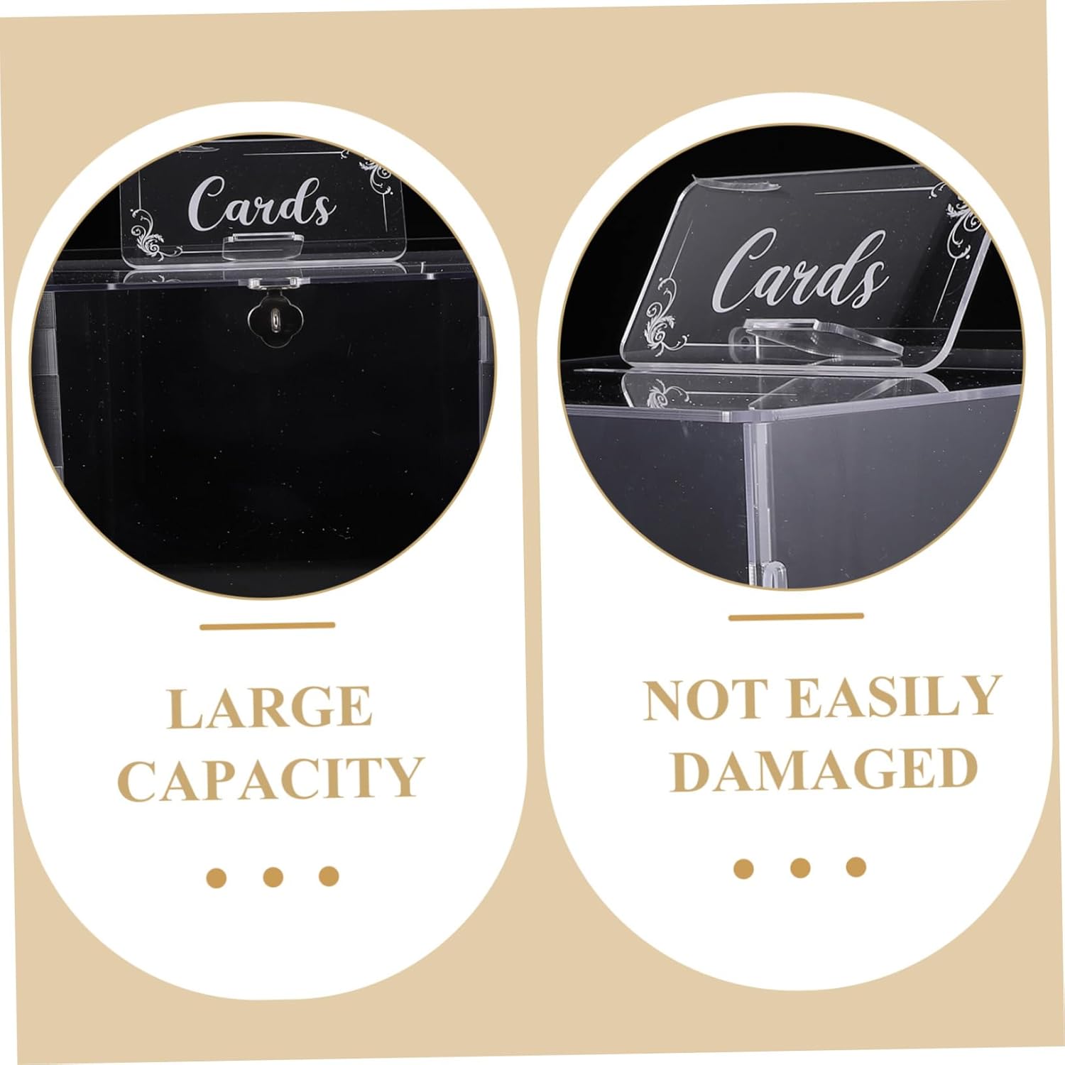 STOBOK Decorative Wedding Card Box with Lock Acrylic Money Holder for Weddings Birthdays and Graduations Elegant Transparent Container for Cards and