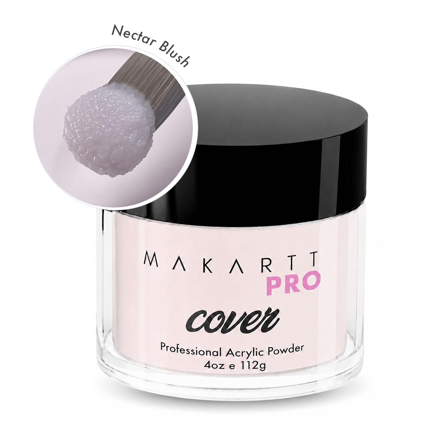 MakarttPro Acrylic Powder - 112g/4oz Nail Cover for Extension, Perfect for Professional Private Nail Technicians (Nectar Blush)