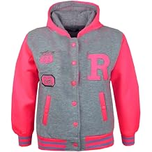 A2Z 4 Kids Jacket Girls Boys Fashion Baseball Hooded Jacket Varsity Athletic School Hoodie New Age 2-13 Years