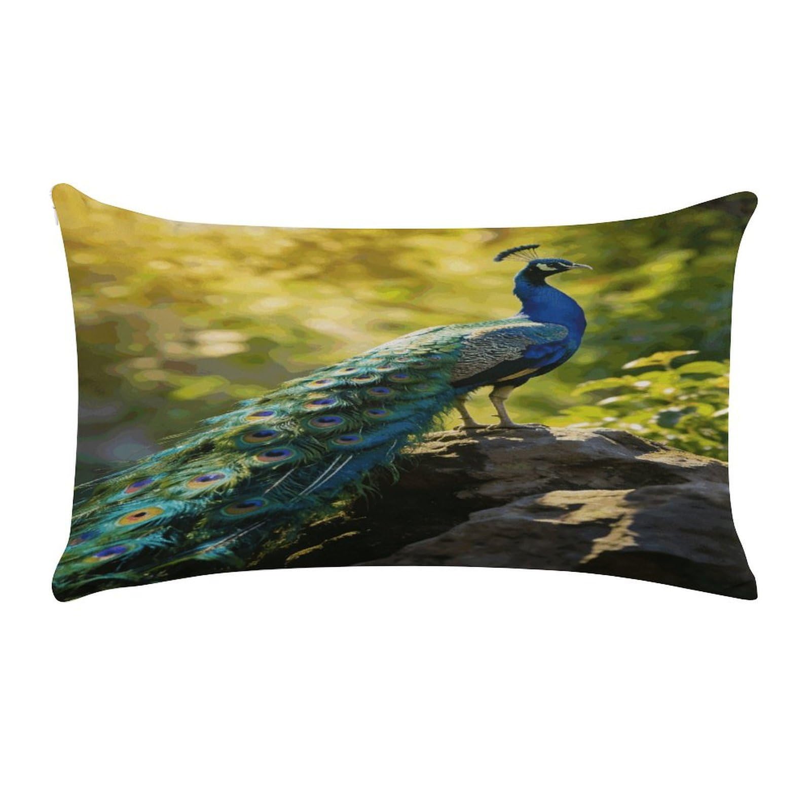 Fodpand Style Beautiful Peacock Pillow Cases Set Of 1 Extra Soft Pillow Protectors With Hidden Zipper Perfect For Hotels, Guest Rooms,Bedroom 12X20 Inches Pillows Not Included