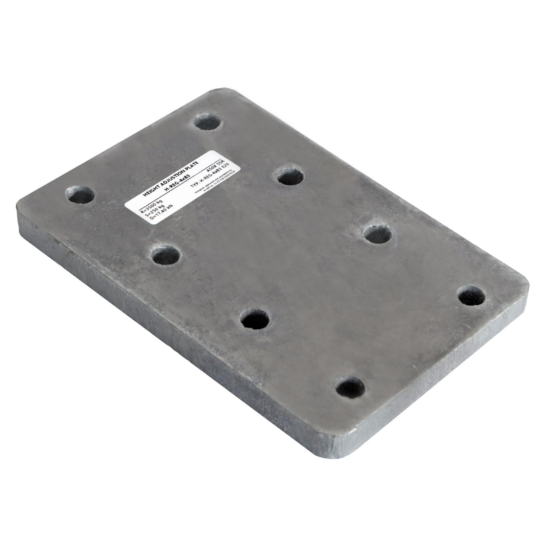 XIMPLIO Universelle Adapterplatte zur Höhenverstellung 4x83 der Anhängerkupplung für 4-Loch 83x56 mm AHK-Bock Flanschkugeln. verzinkt (ohne Schraubenset)