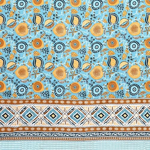 Image of India 100% Pure Cotton Jaipuri Printed Double Bedsheet with 2 Pillow Covers | Traditional Sanganeri Floral Design | Soft Breathable Fabric | King Size Bedsheet for Bedroom (Kaya56)