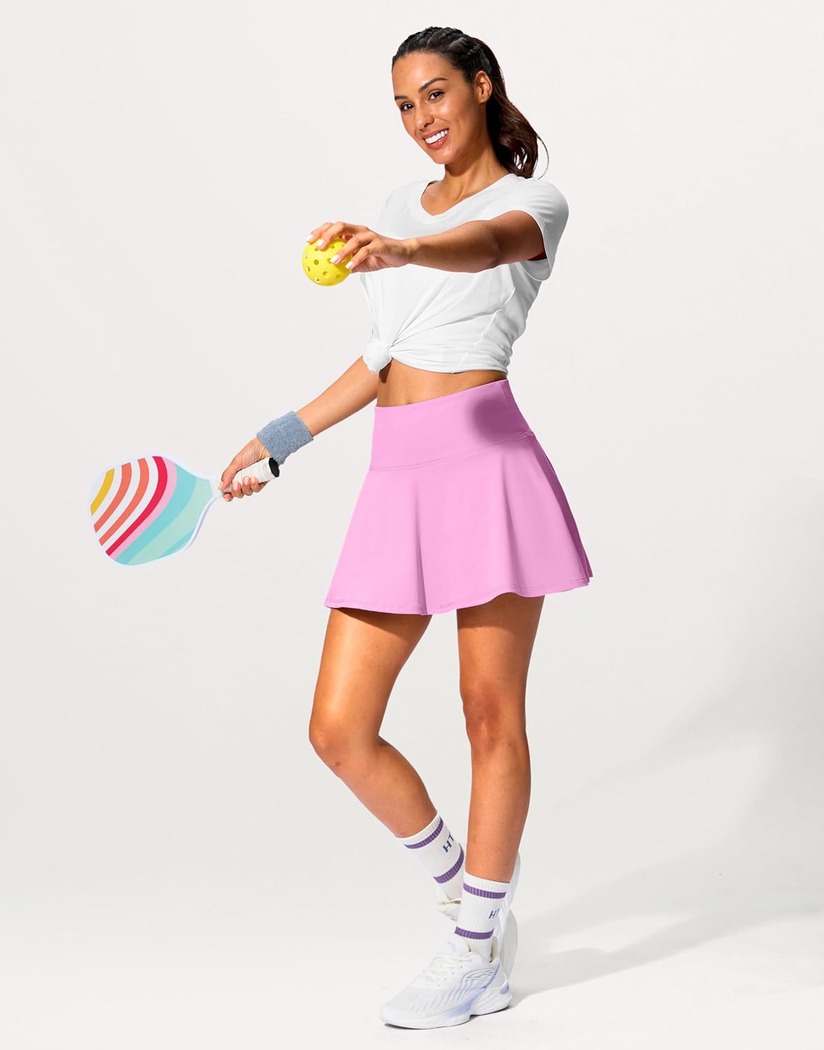 SANTINY 14" Tennis Skirt Golf Skorts with Pockets Tummy Control Shorts Pleated Skirts for Women Athletic Dressy Casual - Image 3