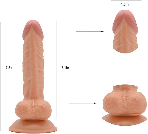 Miniatura 7 de La mejor opción para fiestas de parejas  Noche, 7.8 pulgadas de silicona fuerte ventosa para manos libres, varita clásica realista, buena para