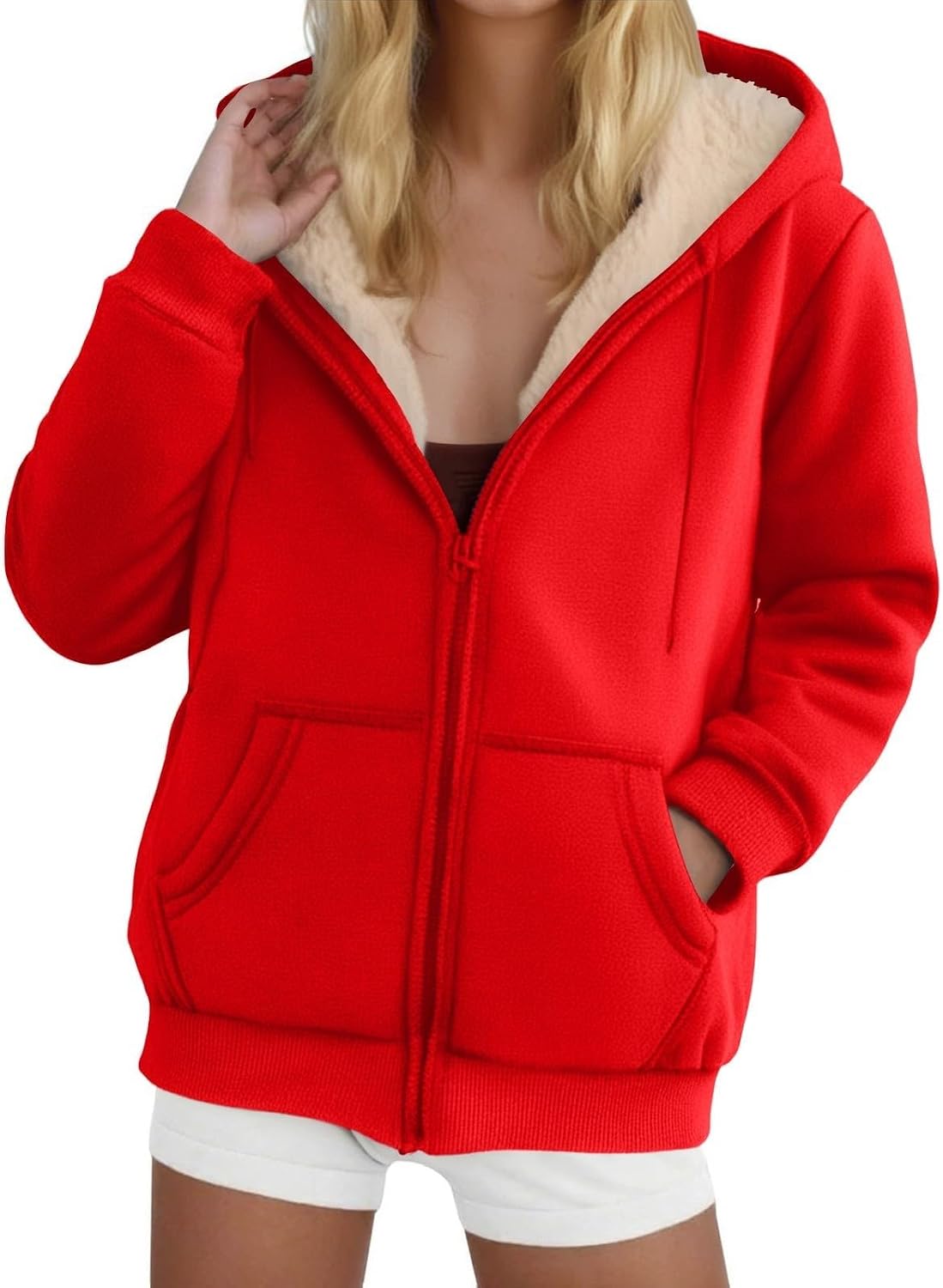 Fleece Lined Zippers Hoodie Comfortable Winter Jackets Long Sleeve Casual Streetwear Winter Essential Jackets