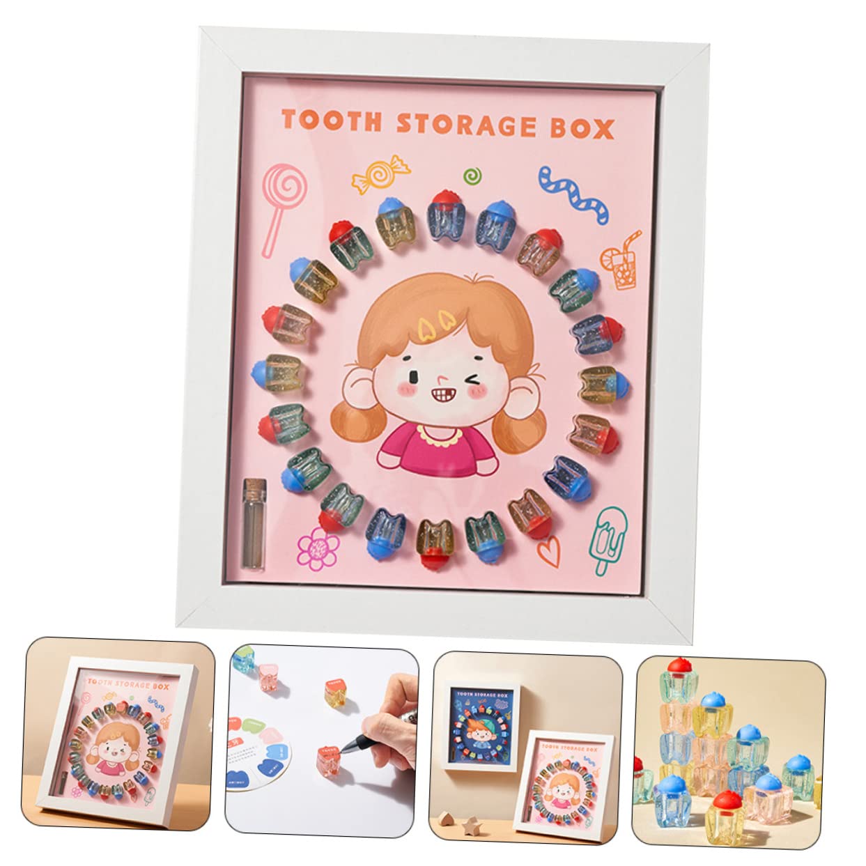 Portadientes para Recuerdo de Niños, 1 Juego, Abs Blanco