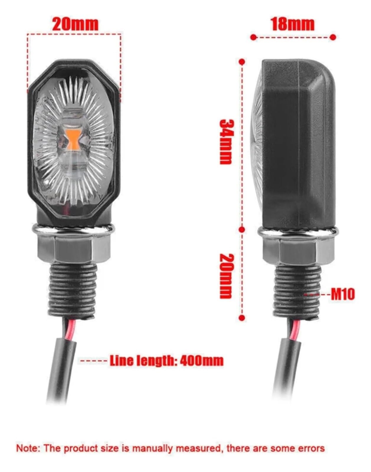 Indicatore di direzione Moto per Z900RS per ZZR600 Moto Indicatore di Direzione Luce Lampeggiante(4 PCS)