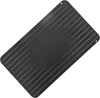 Semme Meat Defrosting Tray, Meat Defroster Kitchen Quick Thawing Plate, Aluminum Kitchen Defrosting Tray, Quick Thaw Cutting Board Rapid Defrosting Tray with Notches for Frozen Meat Seaf
