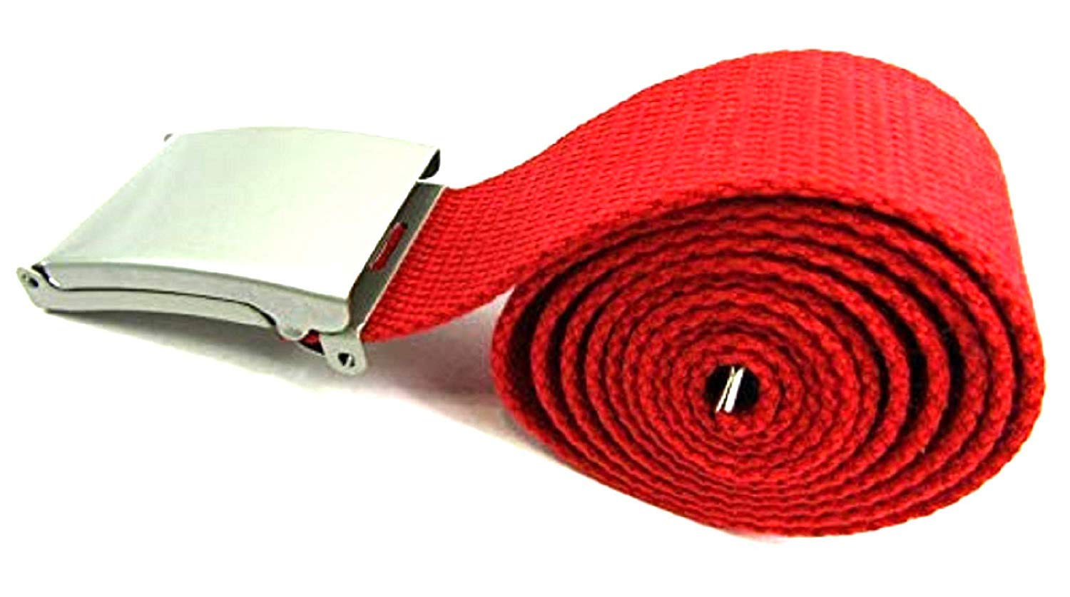 Unisex Plain Webbing Canvas Belt 52" (Red)