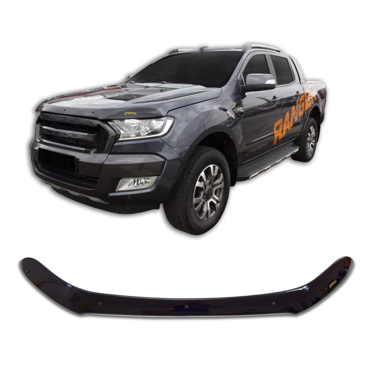 SCOUTT Deflettore Protezione Cofano per Ford Ranger 2016-2023, Migliora l'Aerodinamica dell'Auto, e Spoiler, Nero