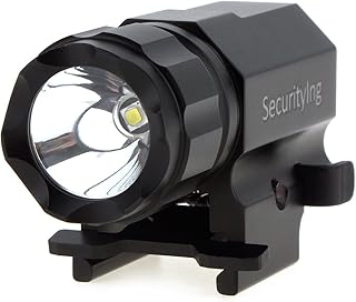 SecurityIng LED Tactical Strobe Gun Flashlight 2-Mode 600LM Pistol Handgun Torch Light with Quick Release Weaver Mount for Hiking, Camping, Hunting and Other Indoor/Outdoor Activities