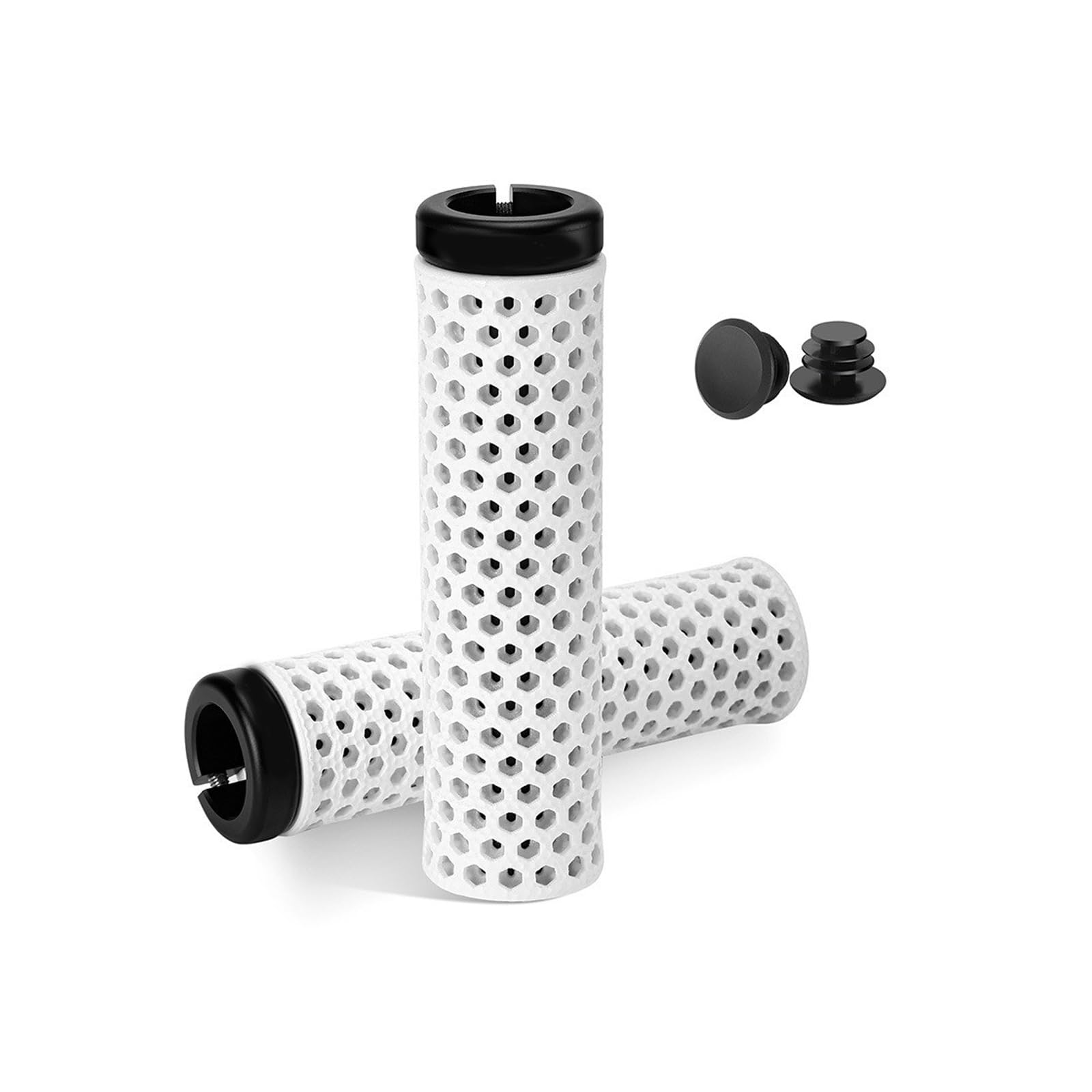 1 par de manillares de bicicleta de montaña con absorción de golpes, agarre final, cubierta para manillar de bicicleta de montaña