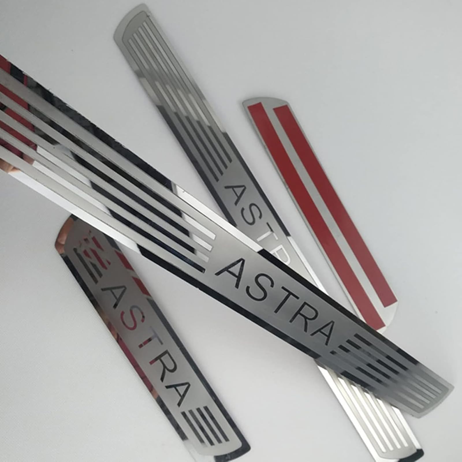 4 Pezzi Battitacco in Acciaio Inossidabile per Auto Sticker per Op-El Vauxhall Astra F G H J K L GTC Accessori, Esterno Battitacco Protezione Plates Anti-Graffio Scuff Decorativi,Silver