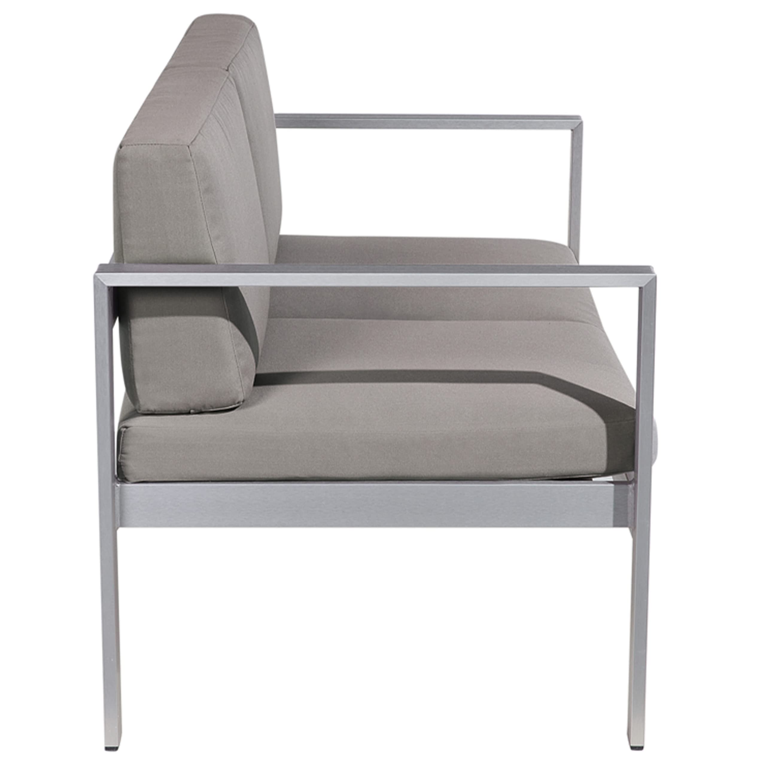 Beliani Divano Giardino 2 Posti Struttura in Alluminio Anodizzato Grigio Scuro con Cuscini