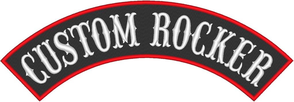 Custom Embroidered Top Rocker Patch - Personalized Biker Name & Club Text - Sew-On Curved Arc Patch for Motorcycle Vests & Jackets 3"  14" B-2