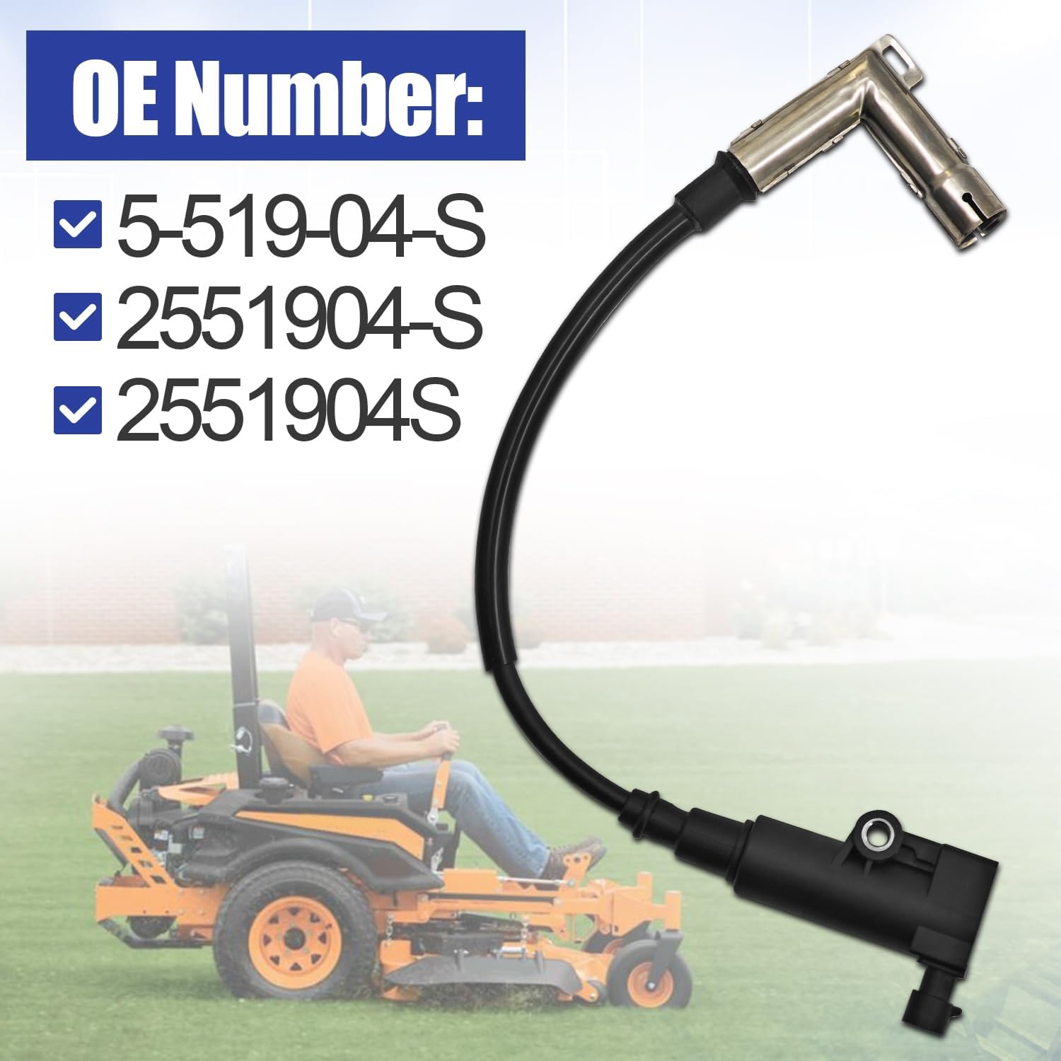 25-519-04-S Ignition Coil Compatible with Kohler ECH, ECV, EKT, PCH, EZT, FCV, PCV Engines - Replace 2551904-S, 25 519 04-S