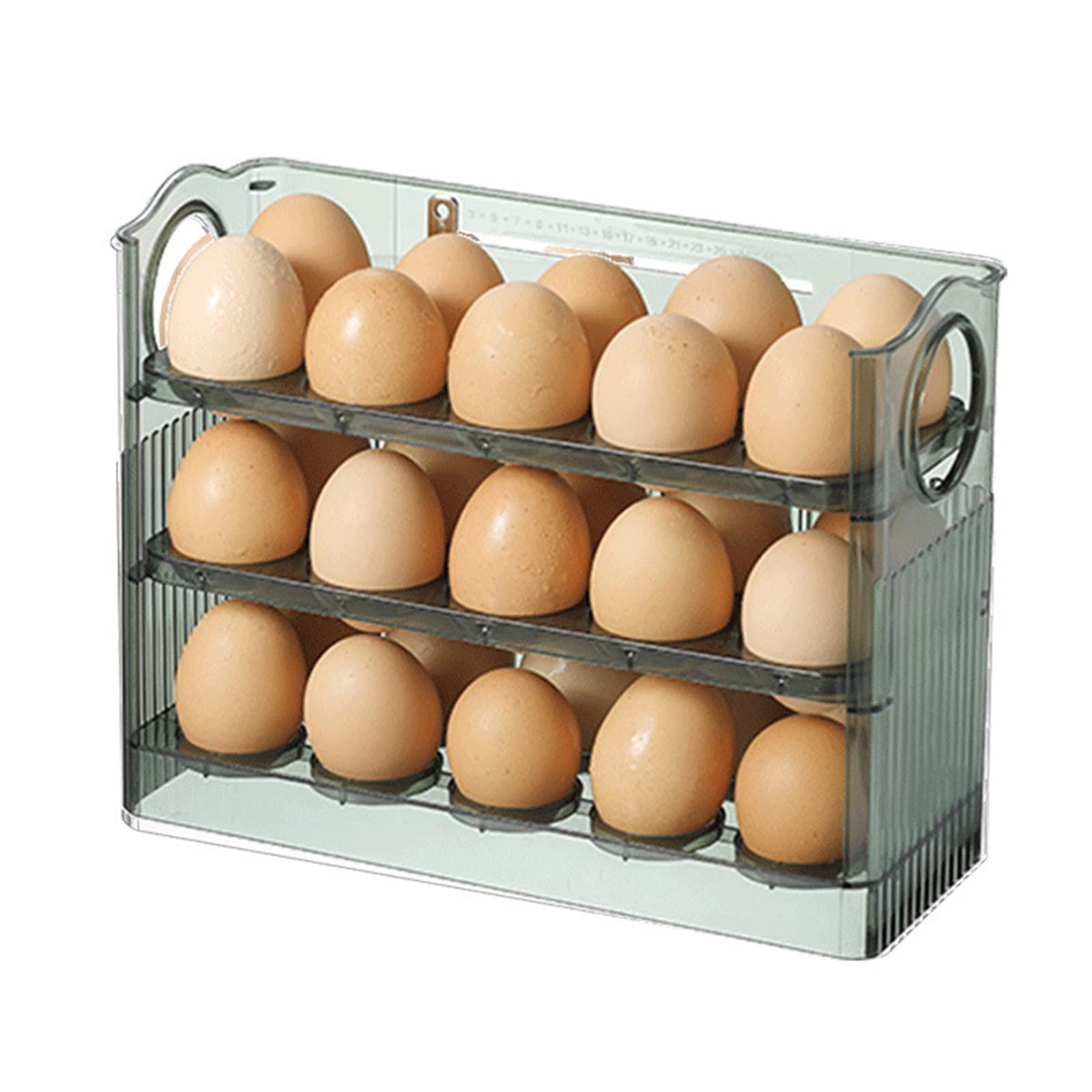 Cubo de Huevos para refrigerador, Soporte de plástico para Huevos de 30 Rejillas, refrigerador de 3 Capas, contenedor de Bandeja de Huevos para Nevera, contenedor de Almacenamiento de Huevos