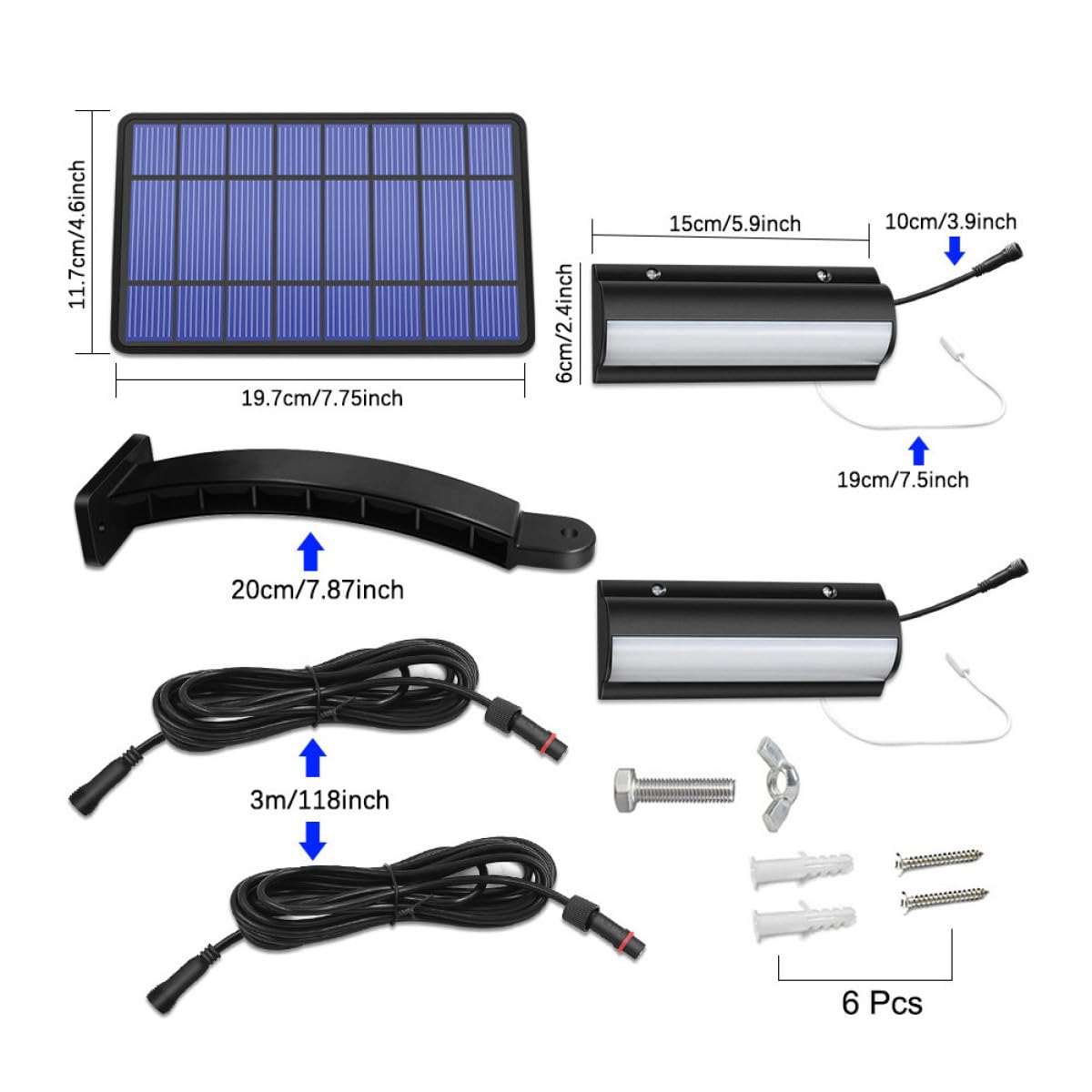 Ciieeo Solar Außenwandleuchte 1 Satz Abs Schwarz mit Zugmechanismus | Sanfte, Gleichmäßige Lichtabgabe, Geringer Energieverbrauch, für Outdoor und Landschaftsbeleuchtung