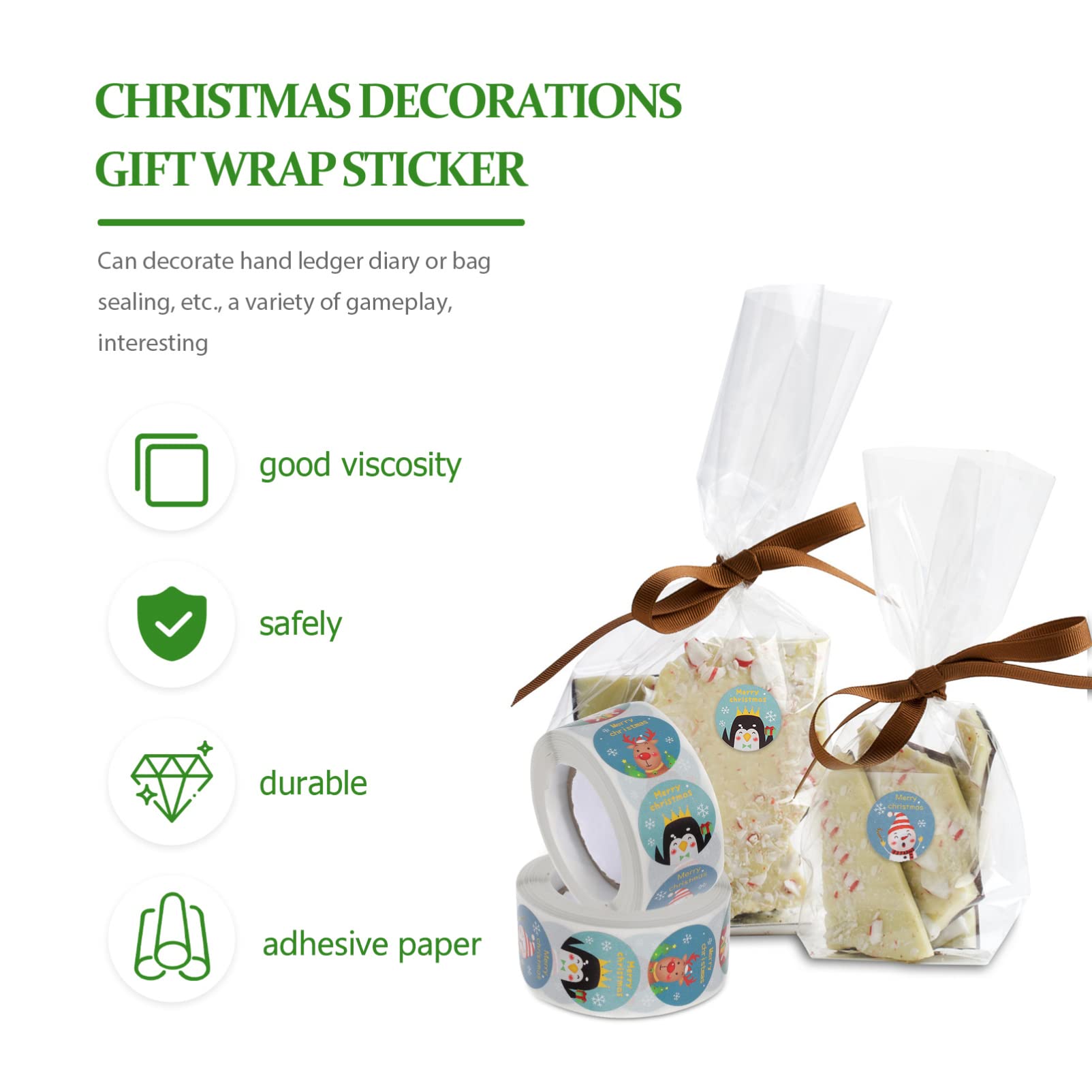 MAGICLULU 6 Adesivi Natalizi Per Regali e Decorazioni Etichette Adesive Per Buste Biglietti e Scatole Design Diversificati e Facili Da Applicare Per Natale