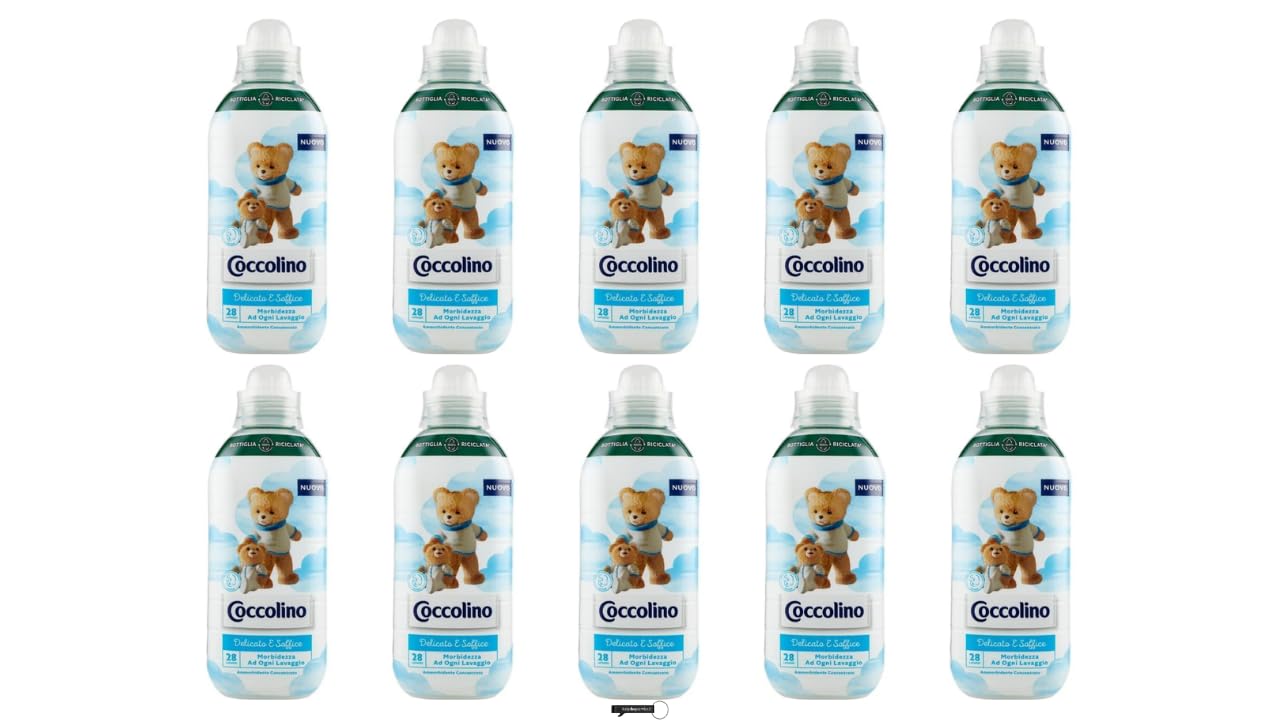 10 x Coccolino Ammorbidente Concentrato Delicato e Soffice 645 ml 28 Lavaggi + Portachiavi Italy Shop Service in omaggio