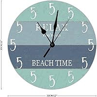 Vista 39 de Quartz Wooden Round Wall Clocks Barn Red Wood Clock Rustic Red Clocks for Farmhouse Decor Silent Wall Clock Modern Wall Hanging Wooden Clock for