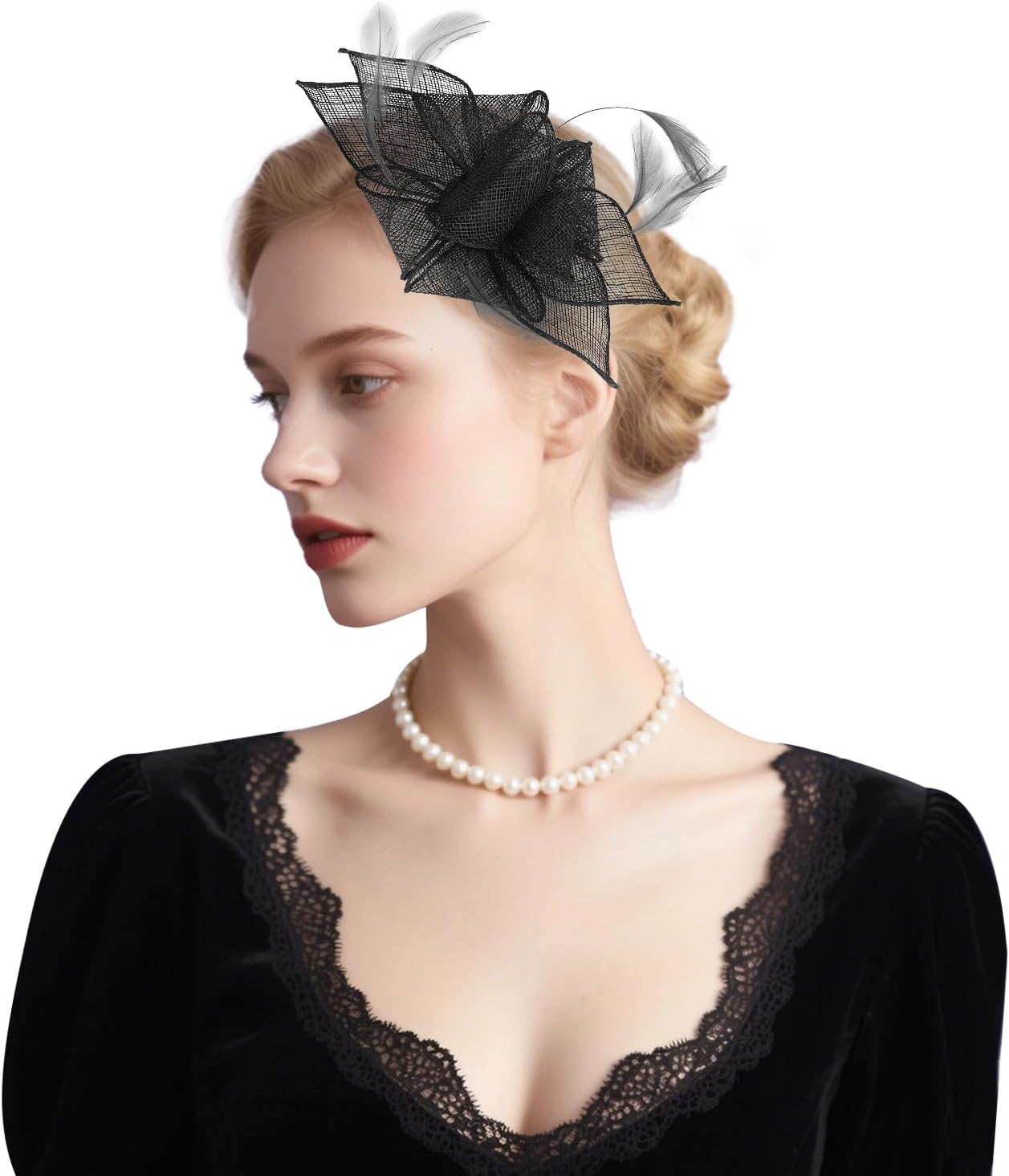 Fascinators Hats for Women Tea Party Hat with Feather Fascinator Hat Headband Derby Hats for Women Girls Tea Party - Image 7