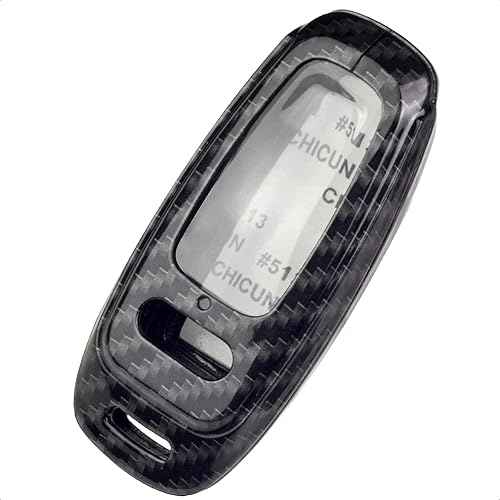 SK CUSTOM Funda de aleación de zinc con patrón de fibra de carbono compatible con Audi A3 A6 A7 A8 E-Tron S3 S6 RS6 S7 RS7 Q7 SQ7 Q8 SQ8 sin llave