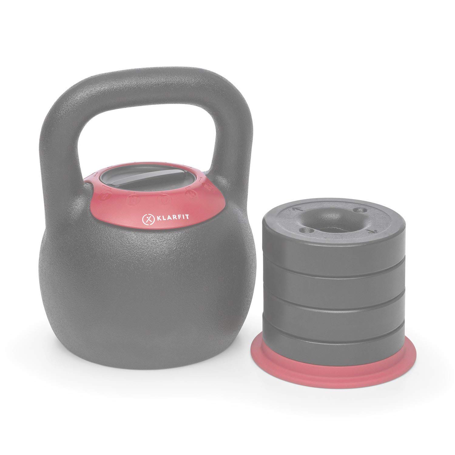 Klarfit Adjustabell Adjustable Kettlebell - Kettle Bell, Ball Dumbbell, Kettlebell Weight Set for Strength/Endurance/Coordination, Kettlebell Adjustable Weight: 8-16kg, Space Saving