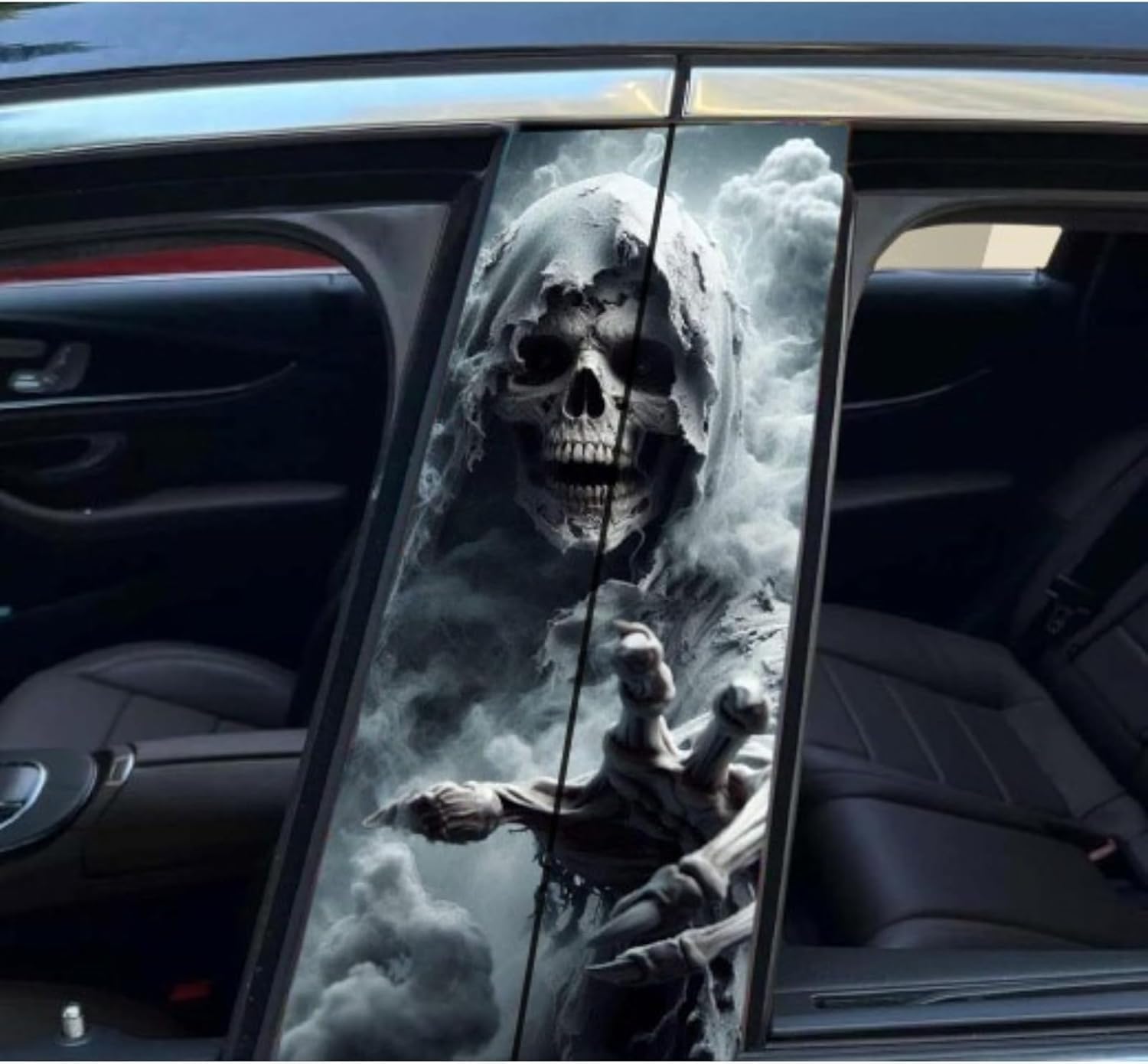 3D Hundemuster Auto Aufkleber B-Säule - 2-tlg Set 50x25cm Wasserfest