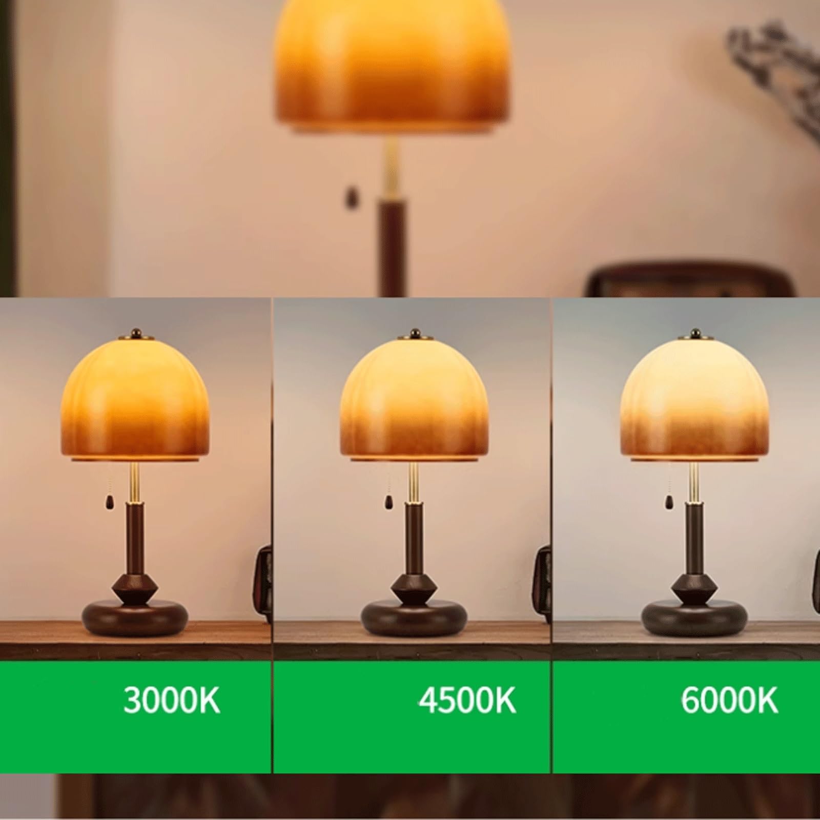 Retro drewniana lampa stołowa szklany klosz obok lampki nocnej lampa sypialnia salon kreatywna dekoracyjna lampa stołowa lampa biurkowa