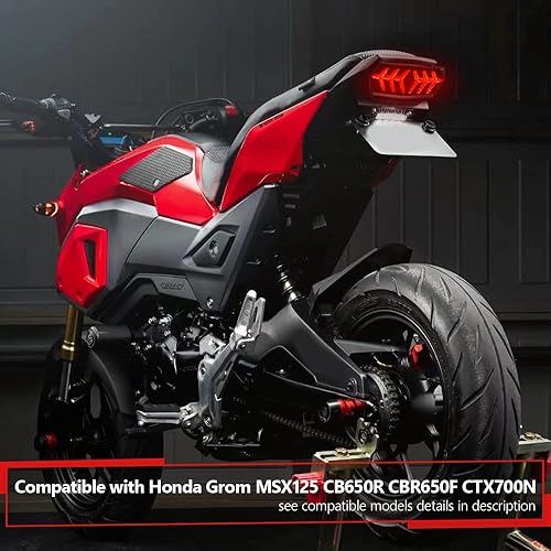 Miniatura 6 de Grom - Luz trasera integrada con señal de giro secuencial LED SMD montaje de luz trasera de motocicleta compatible con Honda Grom 2014-2022 2020