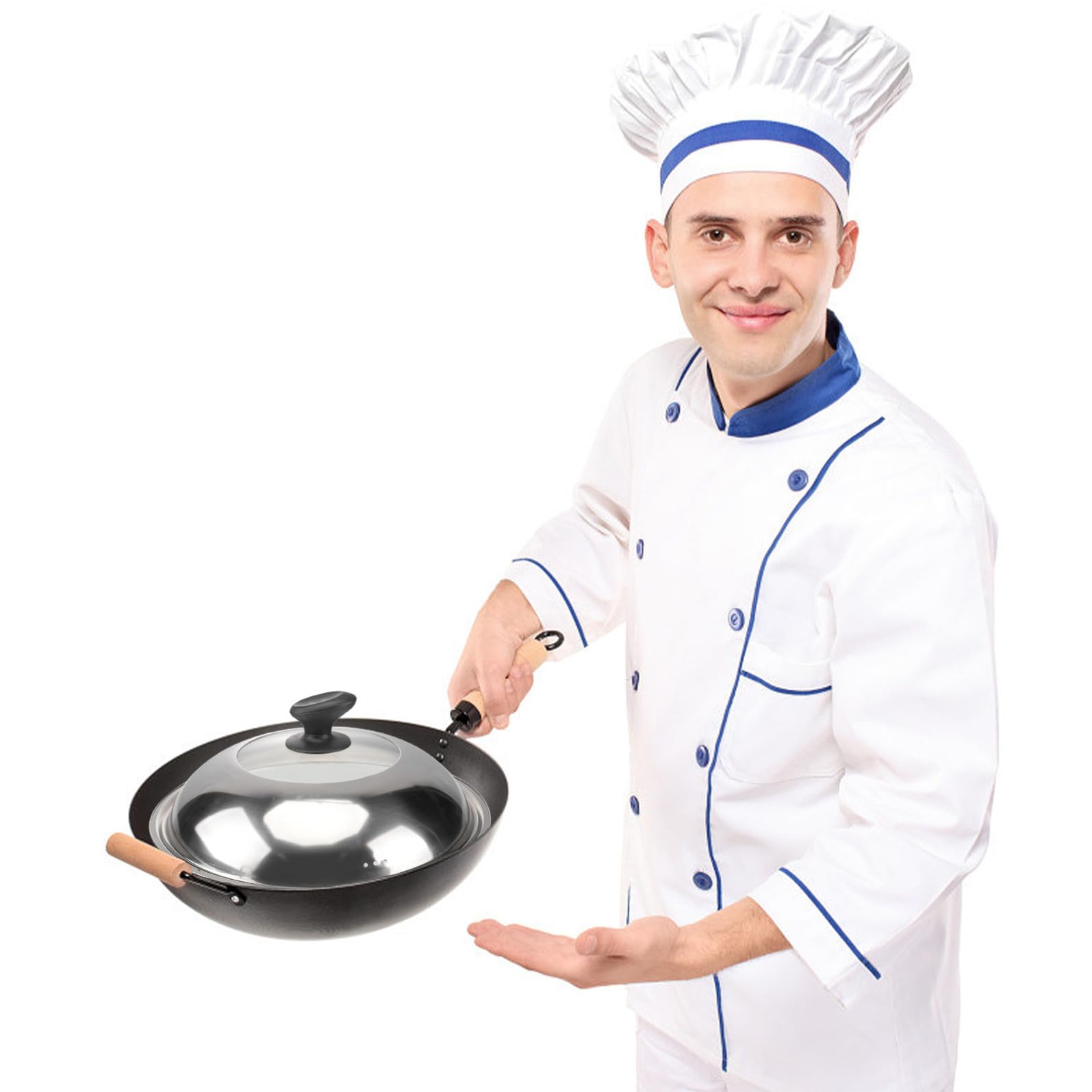 Coperchio in Acciaio Inossidabile Facile da Sollevare per Pentole e Wok, Copertura Spessa Anti Schizzi Mantiene Cibo Caldo in Cucina