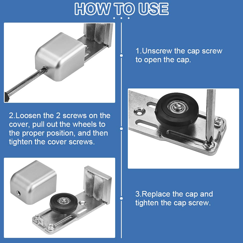 OTTYMO Door Floor Guide Adjustable Sliding Door Track Sliding Barn Door