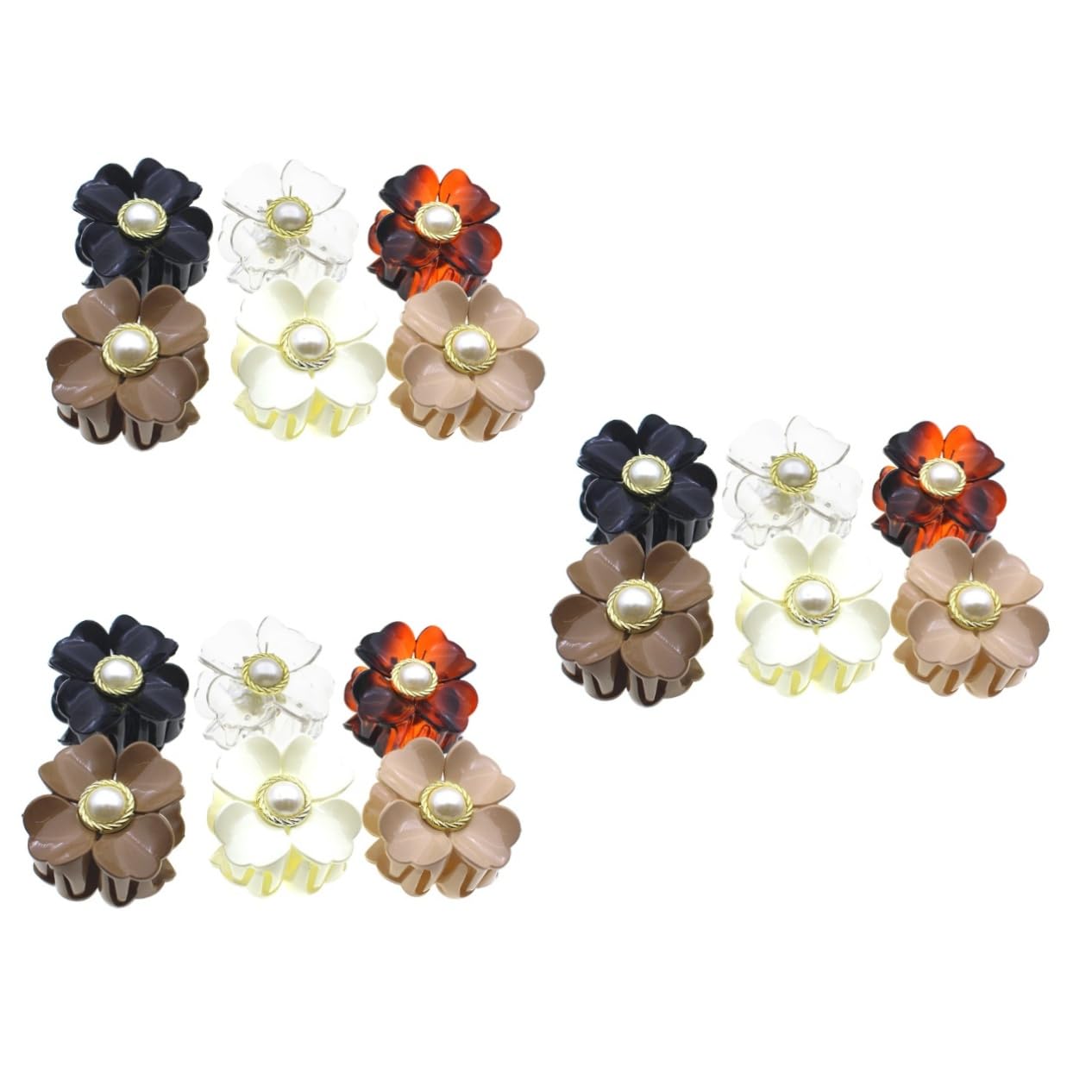 3 Set Di Fermagli Per Da Donna Fermagli Per A Forma Di Fiore Fermagli Per Coda Di Cavallo Piccole Mollette Per Sottili 6 Pezzi * 3