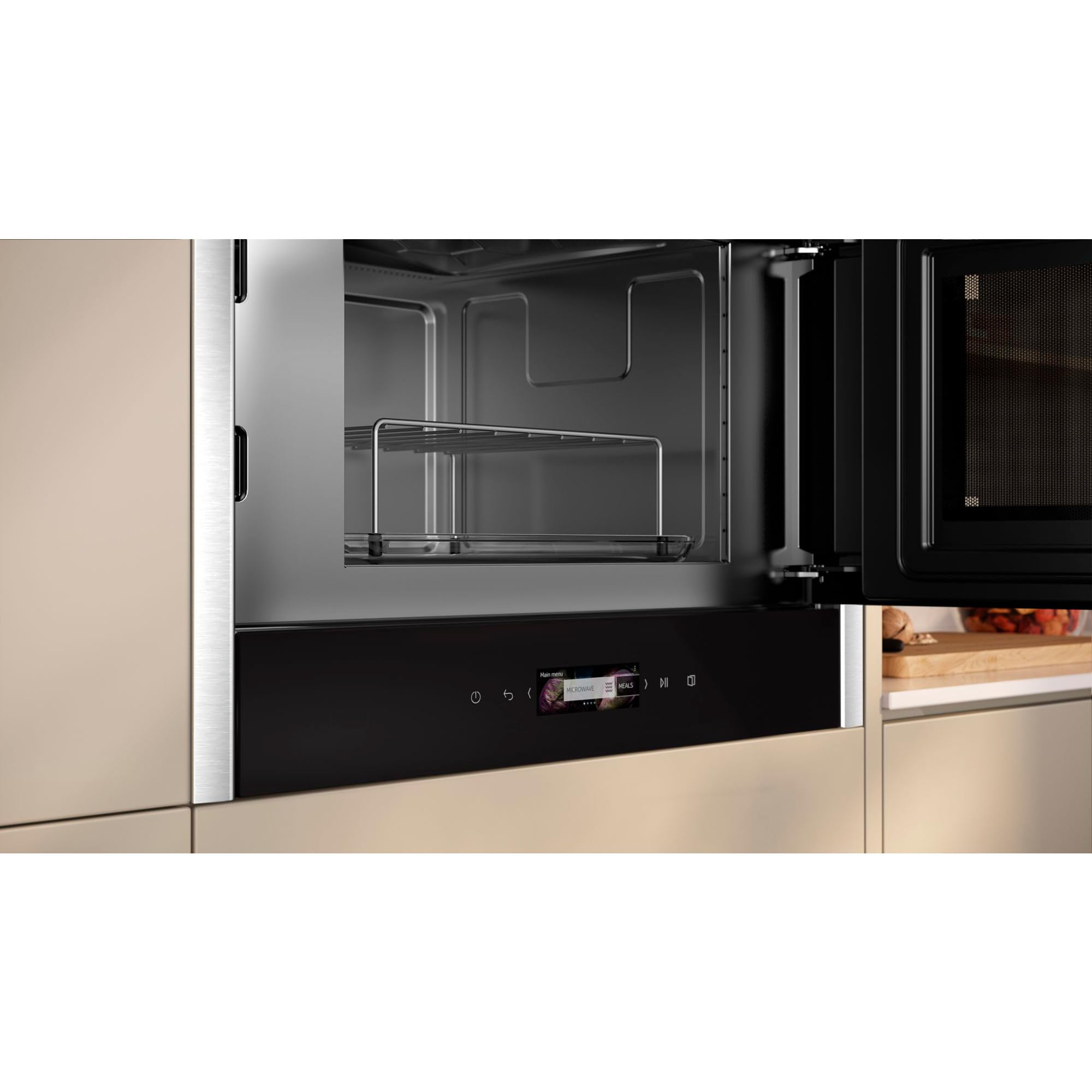 NEFF NR4GR31N1, N 70, Einbau-Mikrowelle, Integrierbare Mikrowelle mit Grill 40 x 60cm, Full Touch TFT-Display, Automatikprogramme, Easy Clean, LED-Innenbeleuchtung, Edelstahl