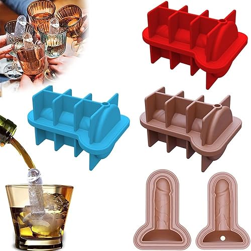 Molde de hielo para broma para adultos, 3 piezas, nuevo molde de hielo 2023, material de silicona duradero, molde fácil de liberar, utilizado para