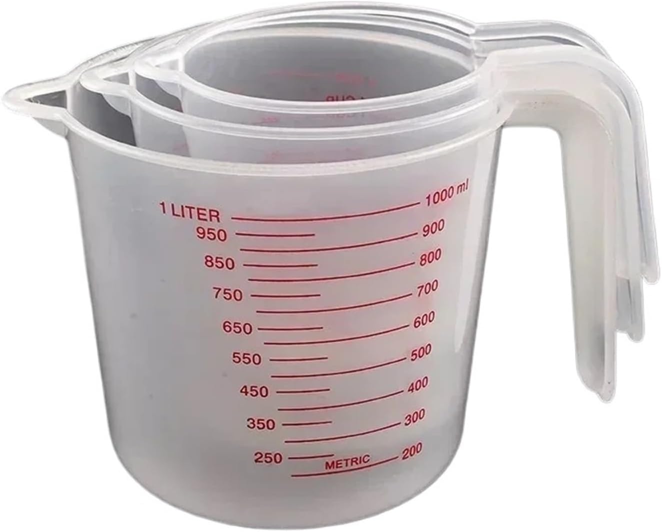 3Pcs Kits Baking Liquid Measuring Cups PVC Scale Cup Plastic Measuring Volume Beaker Kitchen Baking Tools