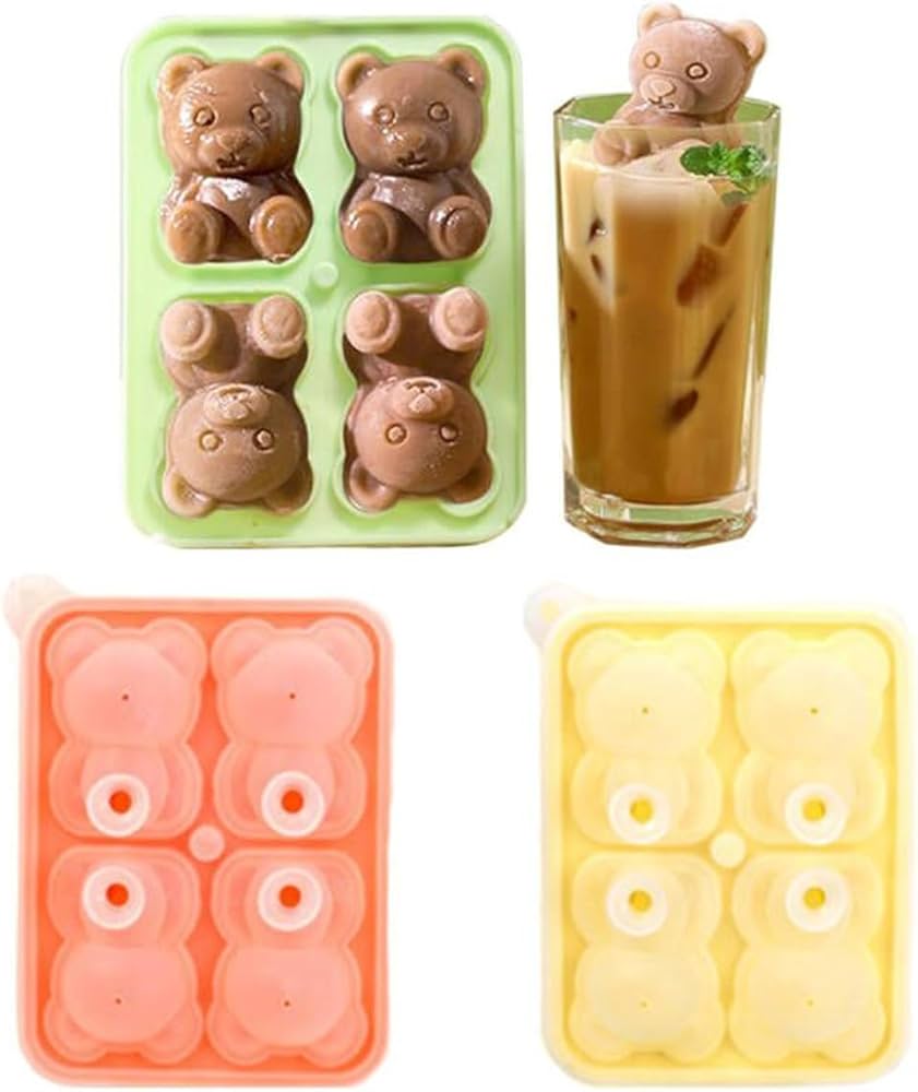 Amazon | クマの氷型 4つの連続したアイスキューブ型 シリコン製氷皿 Amazon | クマの氷型 4つの連続したアイスキューブ型 シリコン製氷皿