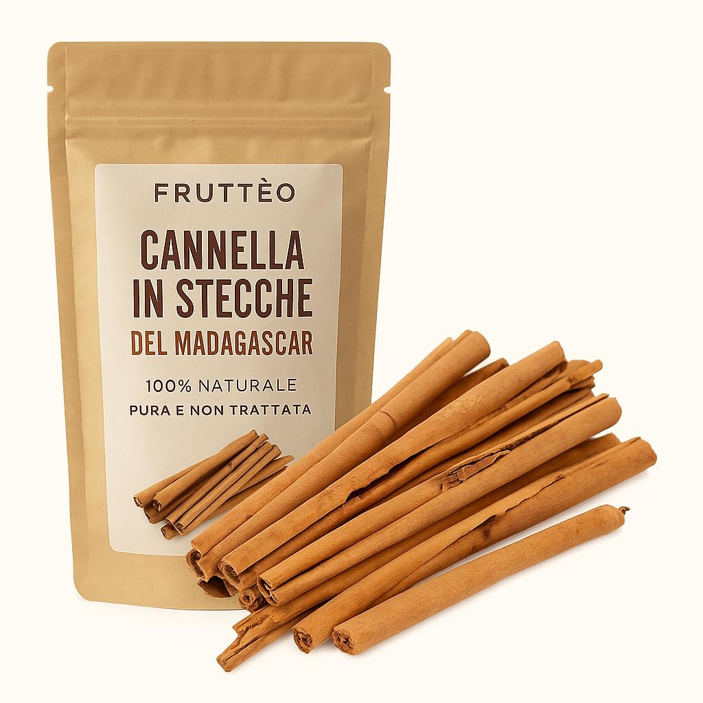 Cannella ceylon in Stecche 1Kg del Madagascar 100% Naturale - Aroma Intenso, Pura e Non Trattata - Ideale per Dolci, Tisane, Liquori, e Cucina Gourmet - Fruttèo