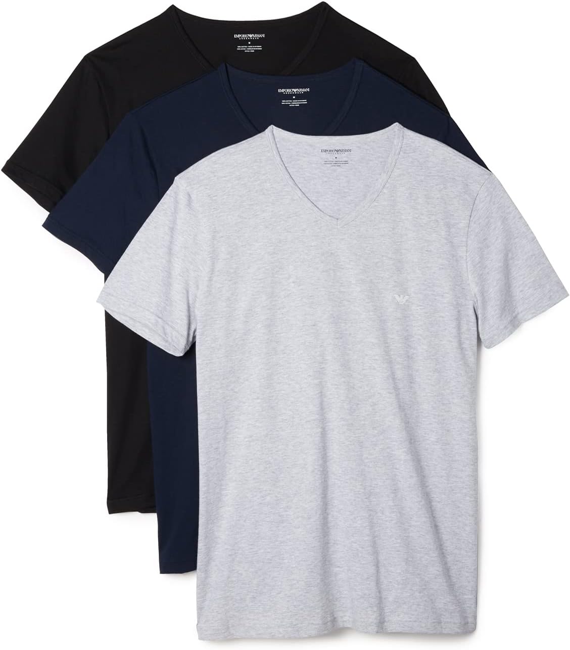 Emporio Armani Men's 3-Pack Regular Fit V-Neck Undershirt