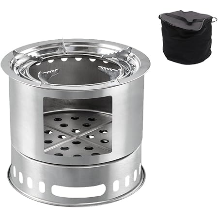 Amazon Co Jp バーベキューコンロ マルチコンロ 薪ストーブ 炭受け皿付き 収納袋付き ソロストーブ キャンプストーブ 焚火台 燻製器グリラー 組立式 アウトドア 並行輸入品 スポーツ アウトドア