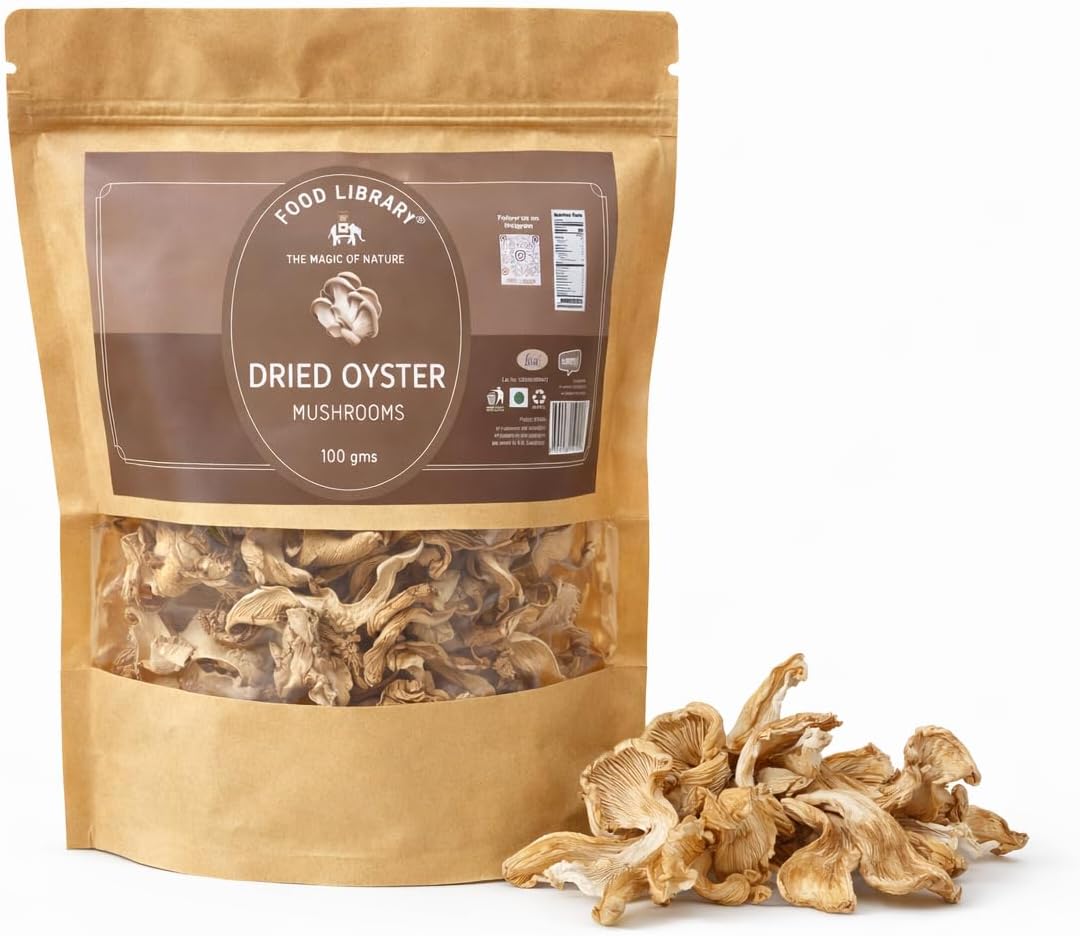 Food Library The Magic of Nature Dried Mushrooms (Oyster,100 grams)