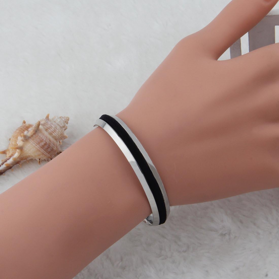 Zuo Bao Steel Bracelet V Groove Cuff Bangle - Image 3
