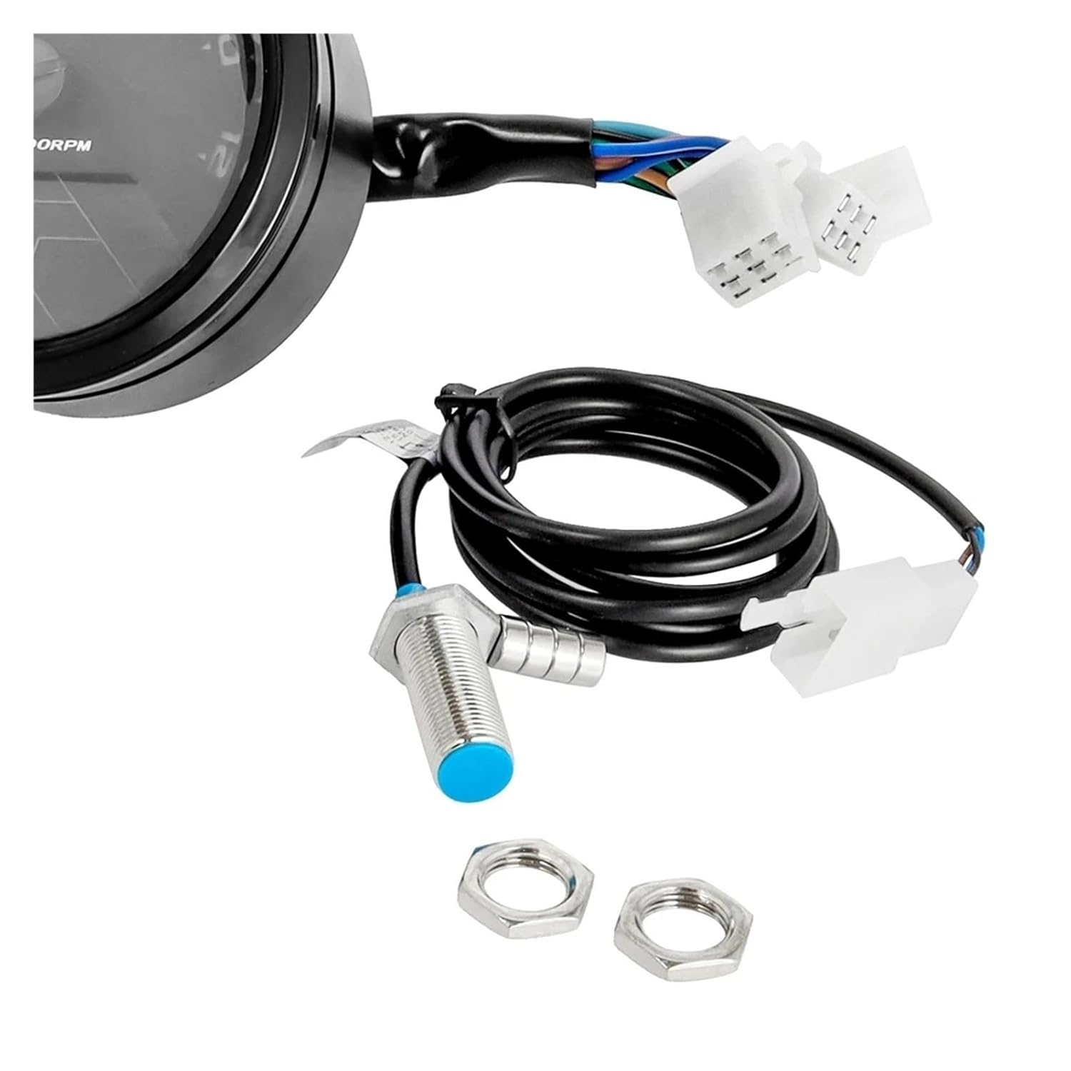 Motorcycle Speedometer Tachometer Universal Digital Motorcycle Tachometer Speedometer Odometer Waterproof Gauge Multi-Function for Caferacer 2-4 Cylinders