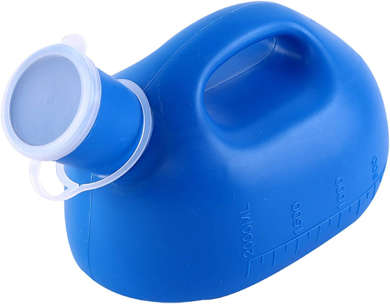 Men Urinal Bottle, Men's Male Bed Urinal Pee 2000ML for Elderly, People with Limited Mobility Collector with 1.6M Tube Convenient and Practical Urinal