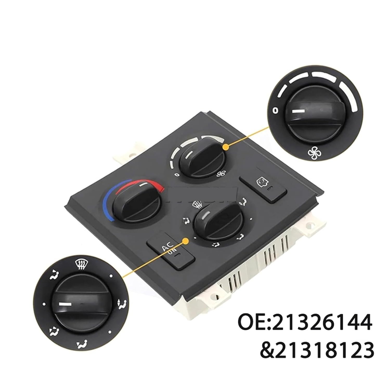 Switch Panel Climate Heater Control Combined Switches Air-Conditioning 12V/24V 21326144 21318123 1Pcs(21318123-24V)