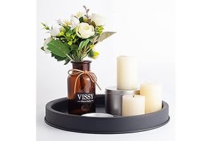Modern Centerpiece for Dining Table: Round Black Serving Tray