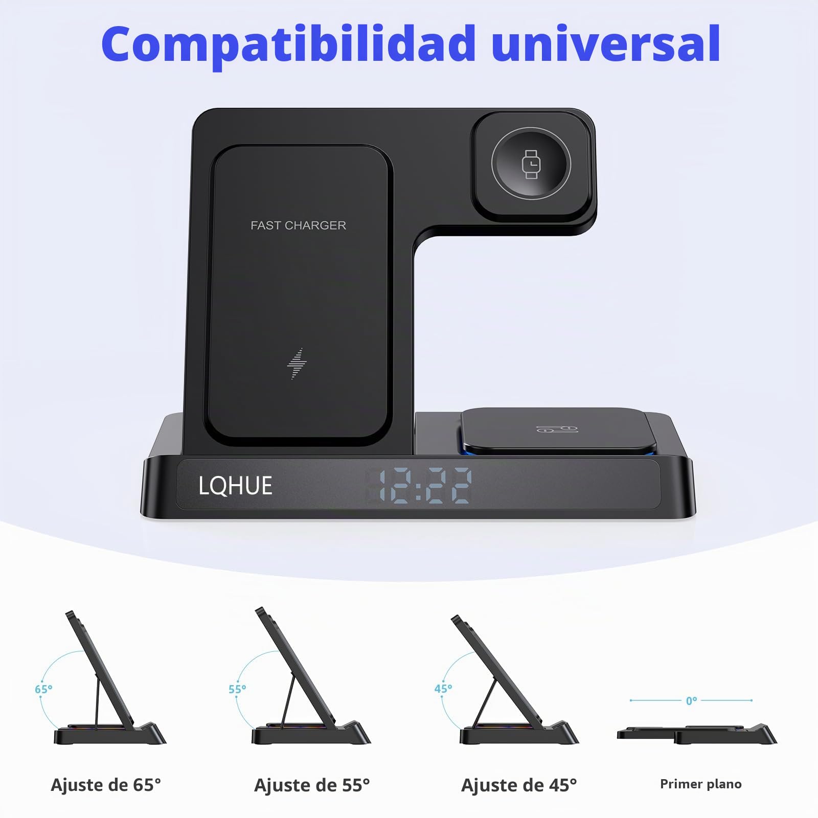 4 en 1 Cargador inalámbrico,15W Cargador inalambrico,Compatible con iPhone und Watch iPhone 15 14 13 12 11 Pro SE X XS XR & Watch 9 8 7 6 SE 5 4 3 2 Air Pods Pro Wireless Charger