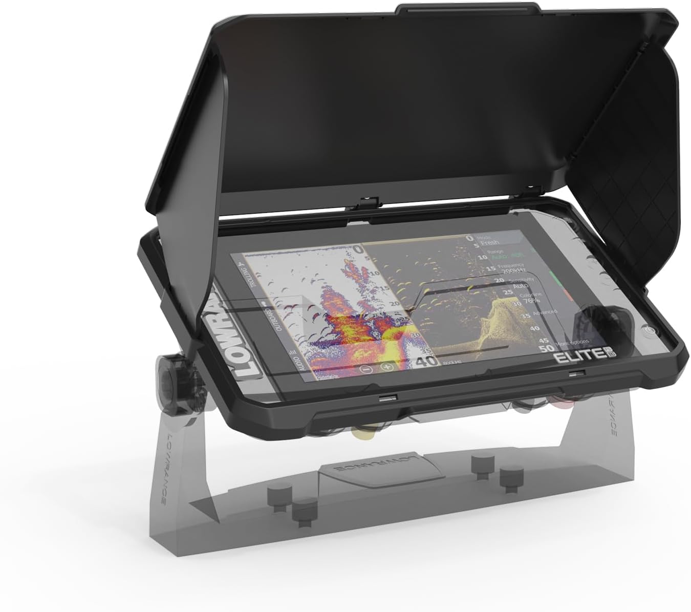 Aobelieve Foldable Sun Visor and Screen Protector Cover for Lowrance Elite FS 9 Fish Finder - Anti-Glare Shade Hood, Weather & Dust Shield, Durable ABS Construction, Black