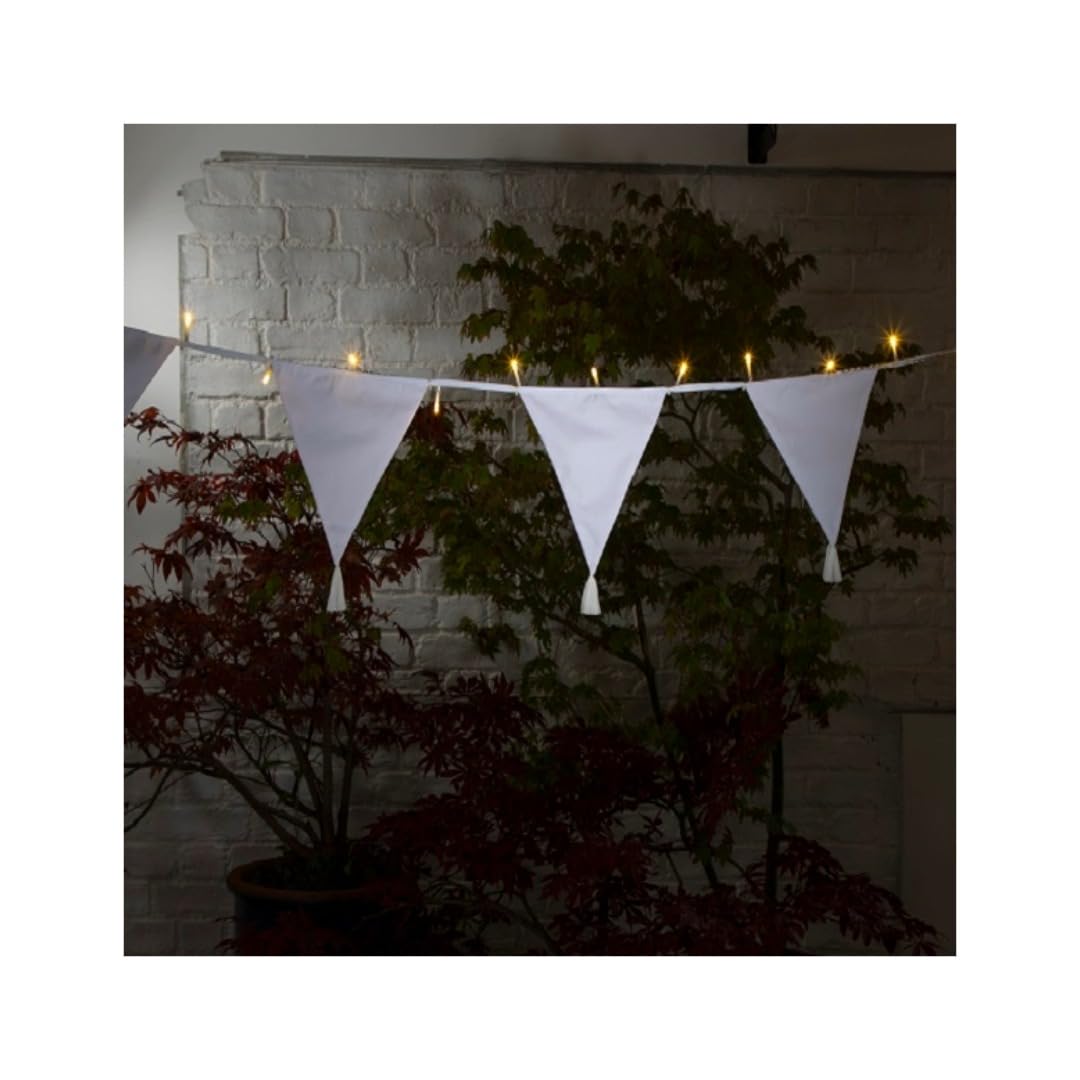 NOMA Solar Tasselled Bunting, 30 Warm White LED's, 2.9 m